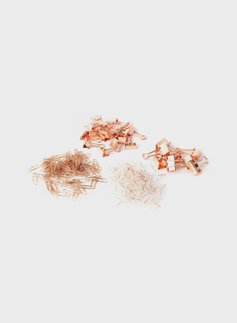 Prickly Pear Rose Gold 'Hooked' Paperclips, Pins & Clips Set
