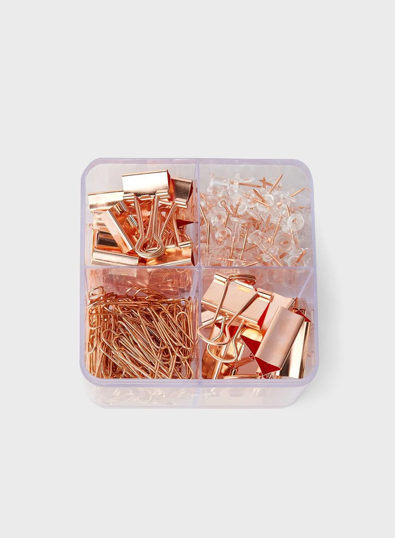 Prickly Pear Rose Gold 'Hooked' Paperclips, Pins & Clips Set