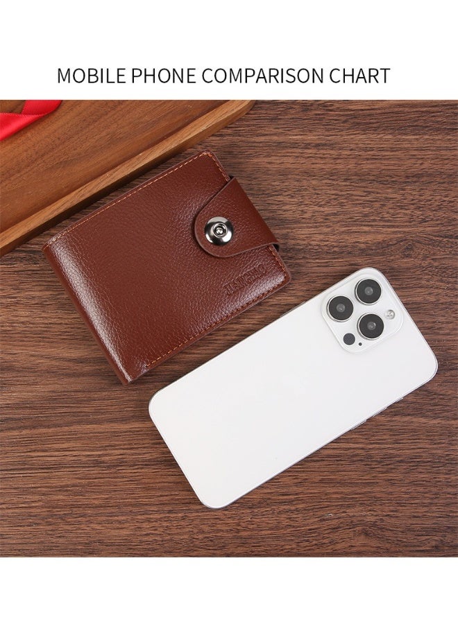 جيانغ بي أو محفظة رجالية جديدة للأعمال مزودة بسحاب - محفظة ثنائية الطي أفقية مزودة بقفل مغناطيسي، وفتحات متعددة للبطاقات وجيب للعملات المعدنية، محفظة جلدية عملية للشباب - Image 2