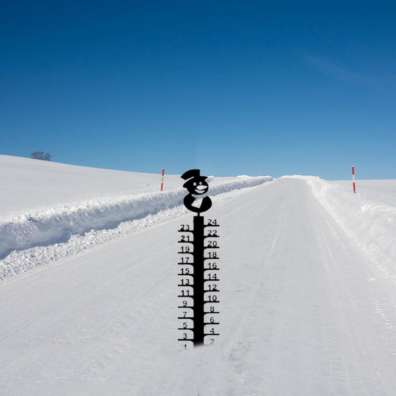comfrt Snowflake Snow Gauge Outdoor, Snowflake Snow Gauge Measuring Gauge, Metal Snow Gauge Yard Stake for Yard, Christmas Rain Gauge Outdoor Decoration (Snowman) - Image 5