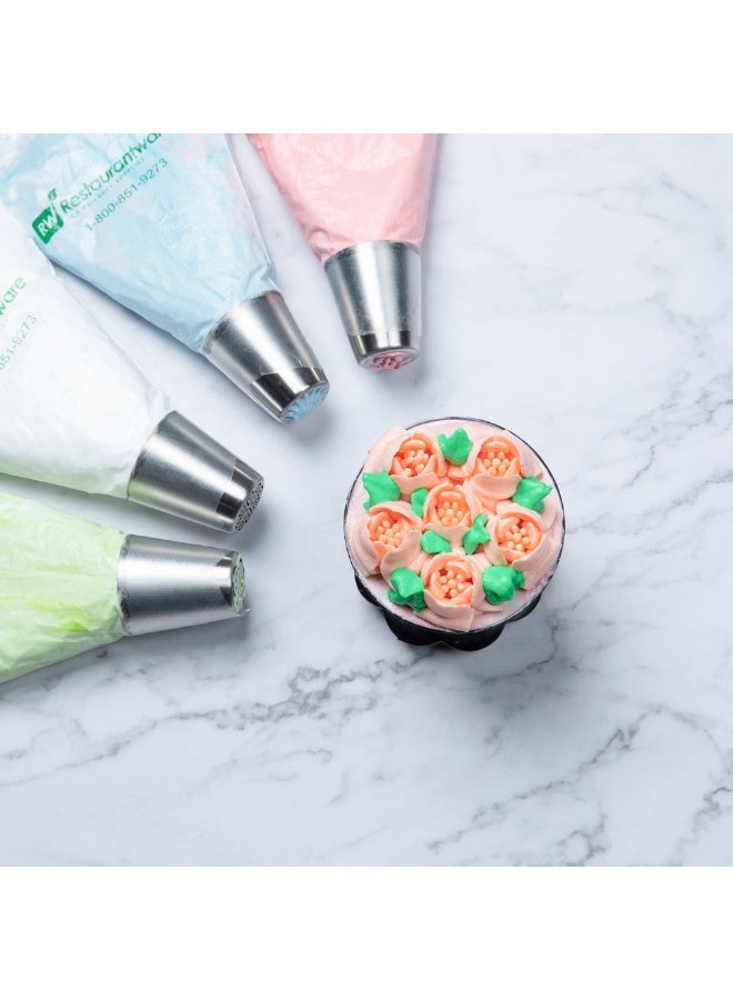 Restaurantware فوهة أنابيب روسية، فوهة تزيين كعكة توليب 1 - #50، مقاومة للتآكل، فوهة تزيين من الفولاذ المقاوم للصدأ للتزيين، قابلة للغسل في غسالة الصحون، لتزيين الكب كيك، الكعك، أو البسكويت - Image 3