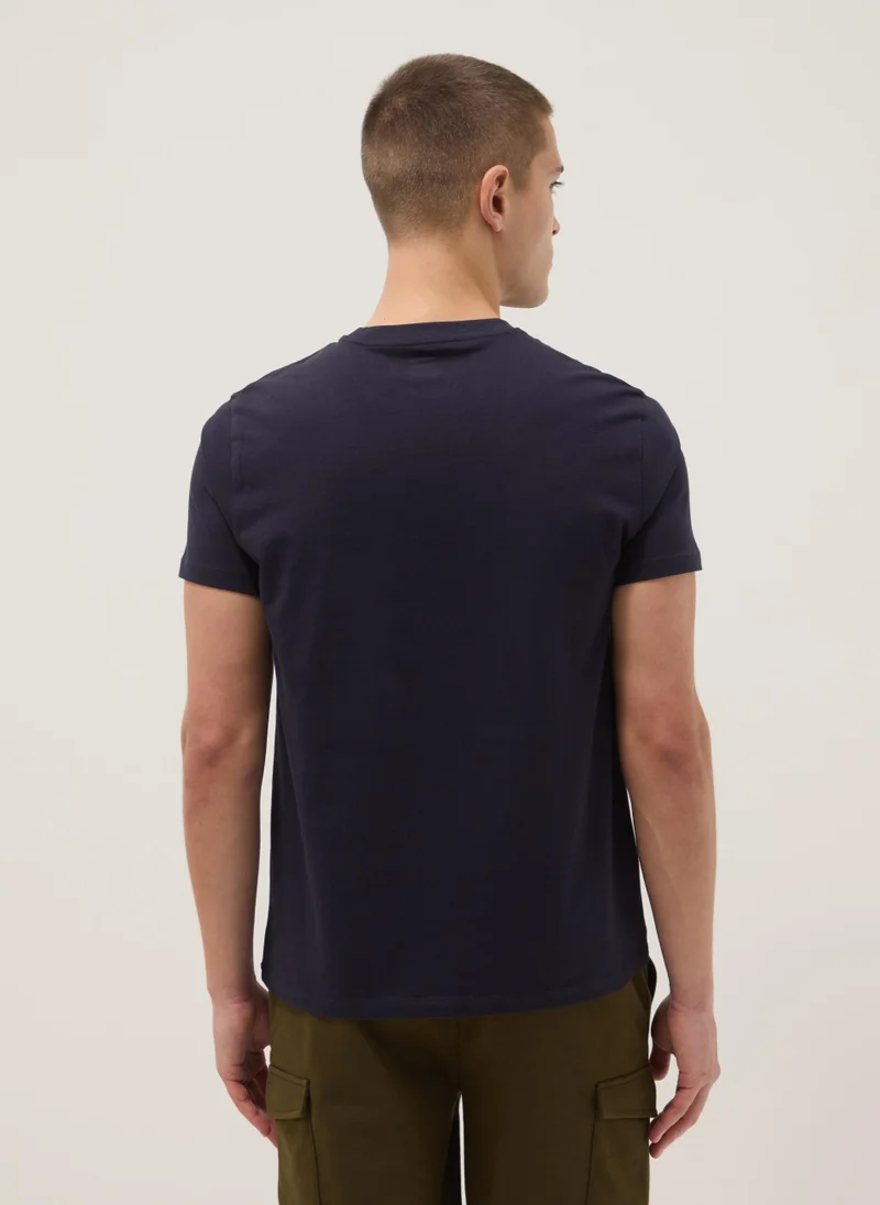 Ovs  OVS Blue Pure Cotton Short-Sleeve T-Shirt for Men | Best Price UAE