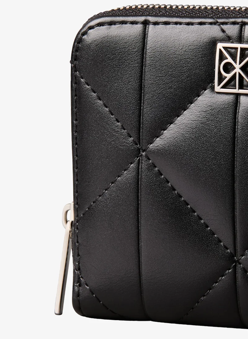 CALVIN KLEIN  Emblem Hardware Quilted Square Wallet for Women | Best Price UAE
