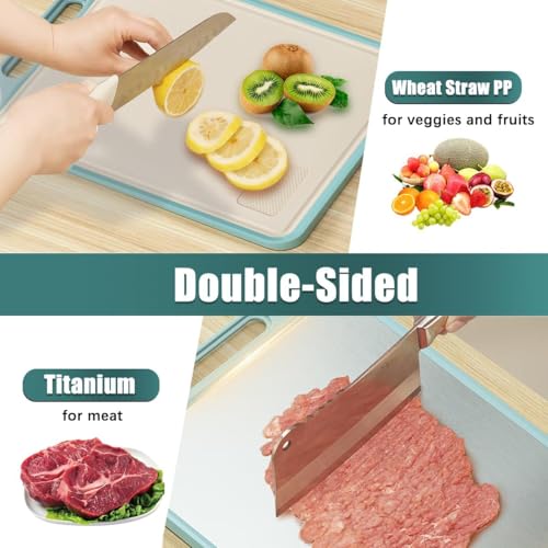 CPENSUS Dual Side Stainless Steel Chopping Board Large for Vegetable Kitchen Non Slip Heavy Duty Toxic Free Titanium Board 40 x 30 cm - Image 3