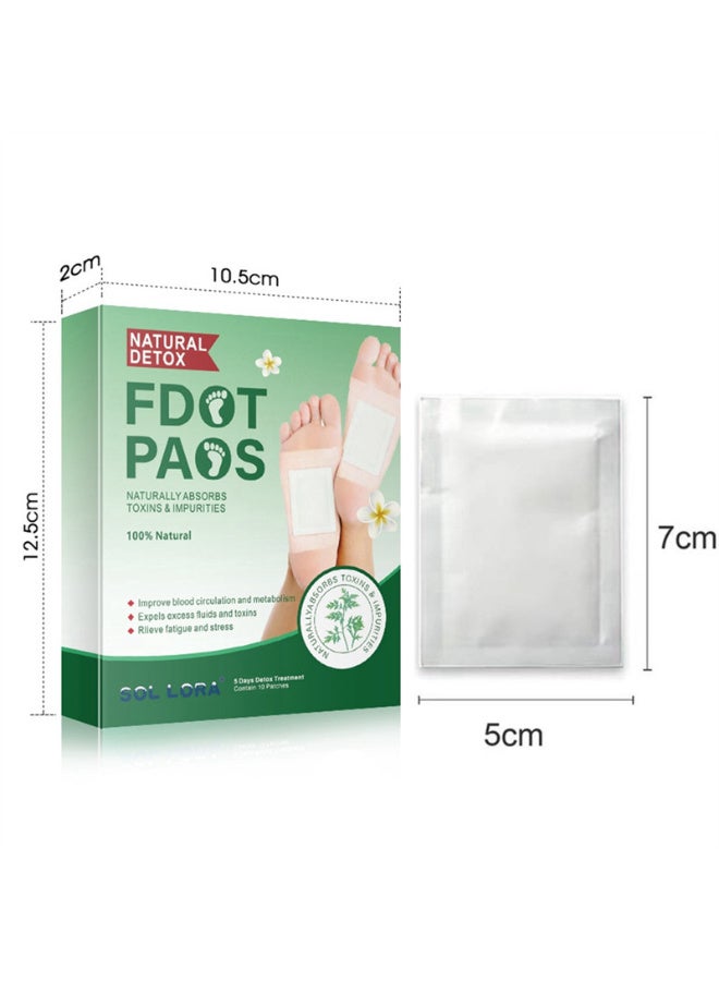 SOL LORA Cleansing & Detoxifying Mugwort Foot Patches Eliminate Dampness, Relieve Fatigue, Beautify & Nourish Foot Care Patches (1 box of 10 patches) - Image 2