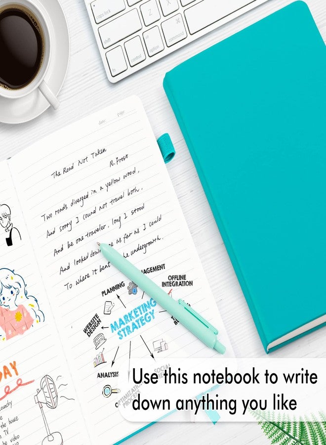feela 12 Pack Notebooks Journals Bulk, Hardcover Notebook Classic Ruled Journal Set with Pen Holder for School Business Work Travel Writing, with 12 Black Pens, 120 GSM, 5.1”x8.3”, A5, Purple - Image 4