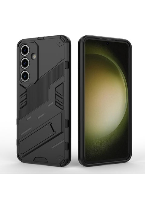 Shockproof Phone Case Cover Heavy Duty Armor With Kickstand Holder For Samsung S24 FE Black
