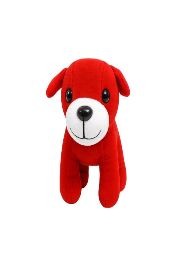 Adhigams Dog Soft Toy for Kids | Ultra Soft, Skin-Friendly Plush Toy | Stuffed Animal Toy for Baby Boys & Girls | Washable & Cuddly Cotton Soft Toy for Nursery,Decor,Birthday Gift (Red) - Image 1