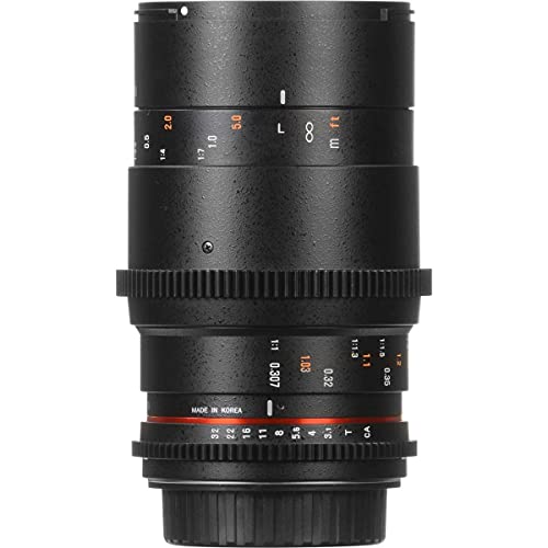 Rokinon Cine DS 100mm T3.1 ED UMC Full Frame Telephoto Macro Cine Lens for Canon EF Digital SLR Cameras - Image 5