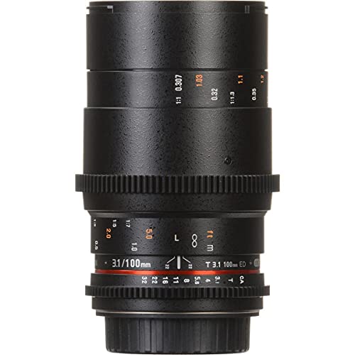 Rokinon Cine DS 100mm T3.1 ED UMC Full Frame Telephoto Macro Cine Lens for Canon EF Digital SLR Cameras - Image 3