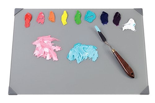 New Wave POSH Glass Artist Palette | Neutral Grey, 16 x 20 inches | Tempered Glass Palette for Oil Painting with Corner Guards | Use with Oil, Acrylic, Gouache, Watercolor, and Ink | Made in USA - Image 2