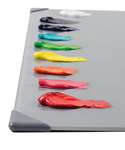 New Wave POSH Glass Artist Palette | Neutral Grey, 16 x 20 inches | Tempered Glass Palette for Oil Painting with Corner Guards | Use with Oil, Acrylic, Gouache, Watercolor, and Ink | Made in USA - Image 3