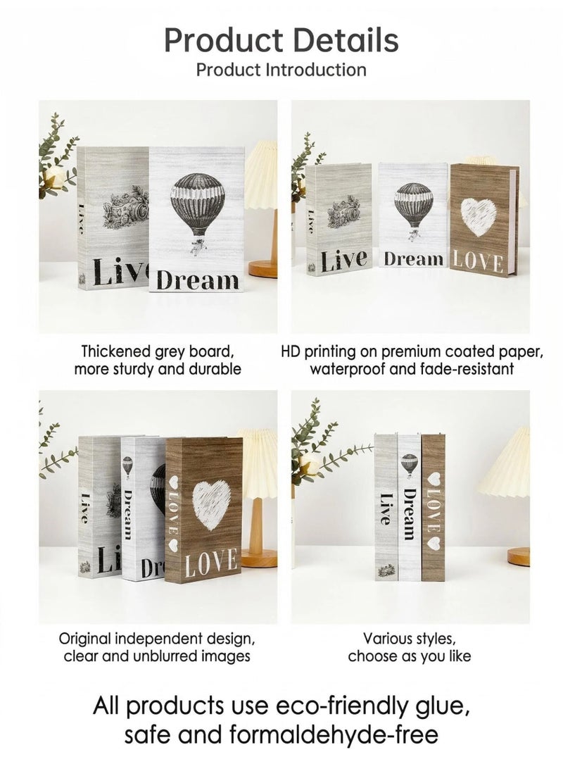 نيبمينينت مجموعة من 3 قطع كتب زينة مزيفة لتزيين المنزل - كتب مزيفة عصرية لطاولة القهوة، أو الرفوف، أو غرفة النوم، مجموعة كتب مكدسة لتزيين جمالي. - Image 4