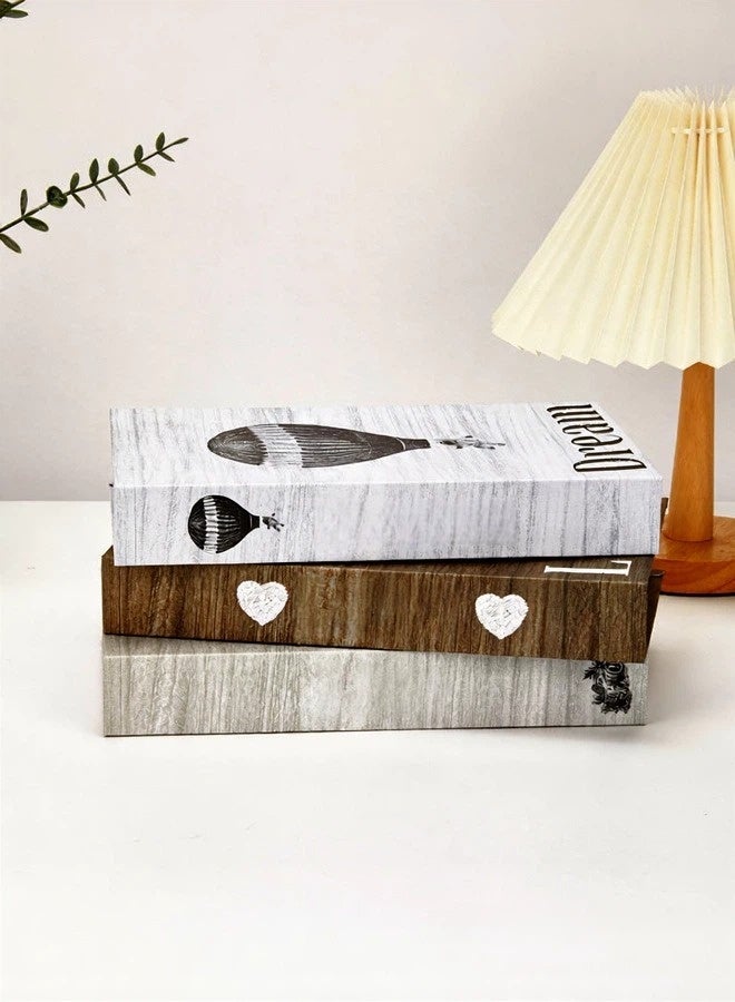 نيبمينينت مجموعة من 3 قطع كتب زينة مزيفة لتزيين المنزل - كتب مزيفة عصرية لطاولة القهوة، أو الرفوف، أو غرفة النوم، مجموعة كتب مكدسة لتزيين جمالي. - Image 3