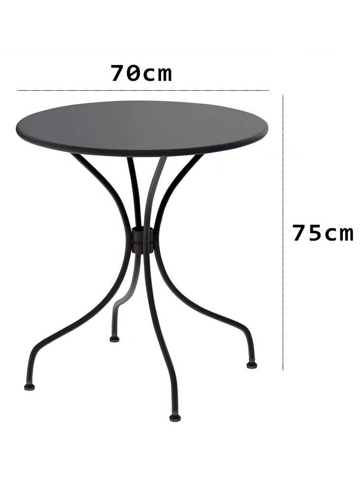 LANNYHOME - Jeffcoco Furniture Garden Dining Set Outdoor Furniture Patio Dining Table and Chair Balcony Dinner Table Dinner Chair Poly Rattan Restaurant,Coffee Shop (Round Table 1 piece) - Image 1