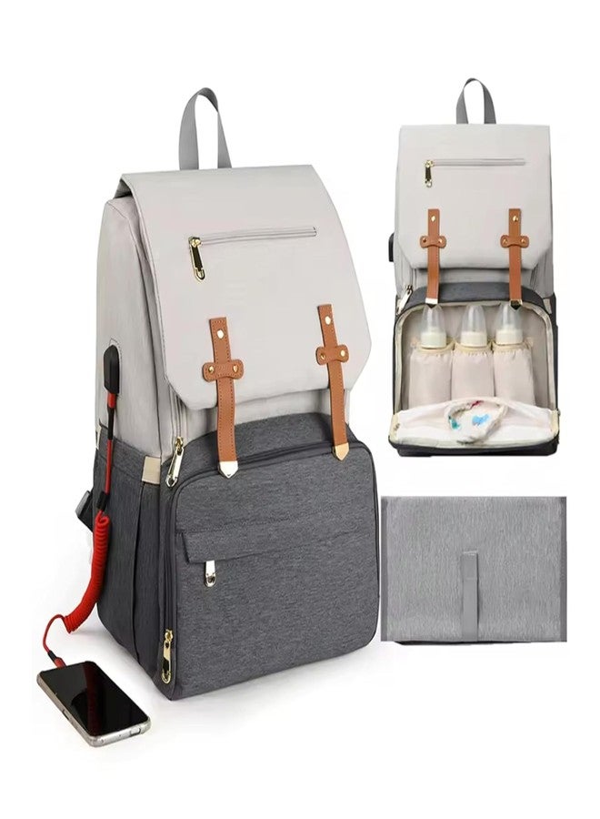 أو بيبي حقيبة حفاضات الأطفال من أوبابي واسعة/متعددة الجيوب/حقيبة ظهر للحفاضات/عصرية/مقاومة للماء/ذات سعة كبيرة/متينة/حقيبة ظهر للأمومة/حقيبة حمل واسعة لتنظيم مستلزمات الطفل بسهولة. - Image 2