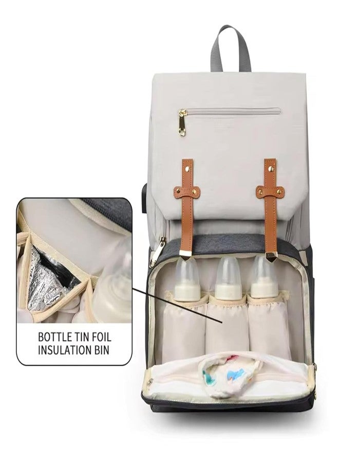 أو بيبي حقيبة حفاضات الأطفال من أوبابي واسعة/متعددة الجيوب/حقيبة ظهر للحفاضات/عصرية/مقاومة للماء/ذات سعة كبيرة/متينة/حقيبة ظهر للأمومة/حقيبة حمل واسعة لتنظيم مستلزمات الطفل بسهولة. - Image 5