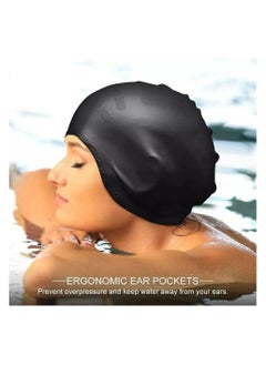 SportQ SportQ Premium Ears Cover Up Ears Soft Silicone Swim Caps Swim Caps for Long Hair Comfortable 3D Design for Men Women  - Image 5