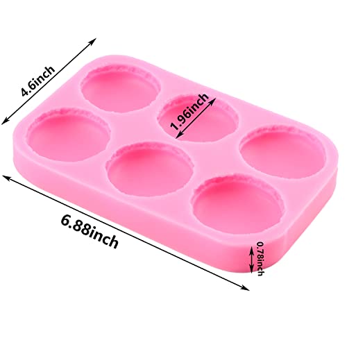 Mujiang 6-Cavity 3D Macaroon Hamburger Silicone Fondant Molds For Cake Decorating Chocolate Candy Mini Soap Bath Bomb - Image 2