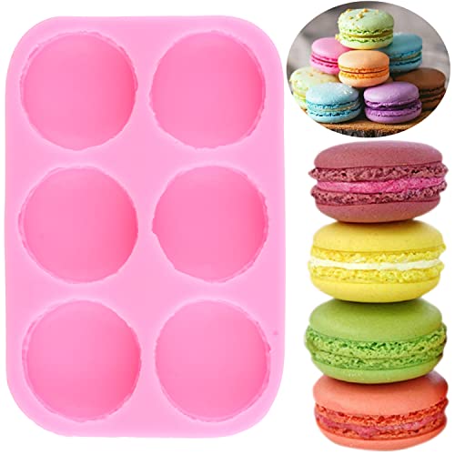 Mujiang 6-Cavity 3D Macaroon Hamburger Silicone Fondant Molds For Cake Decorating Chocolate Candy Mini Soap Bath Bomb - Image 1