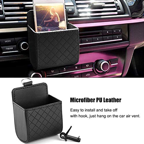 Styxon Universal Car Air Vent Organizer, Car Mobile Phone Storage Bag, Bag Organisers Air Vent Coin Key Case Sunglasses Organizer Pocket with Hook (Black) - Image 5