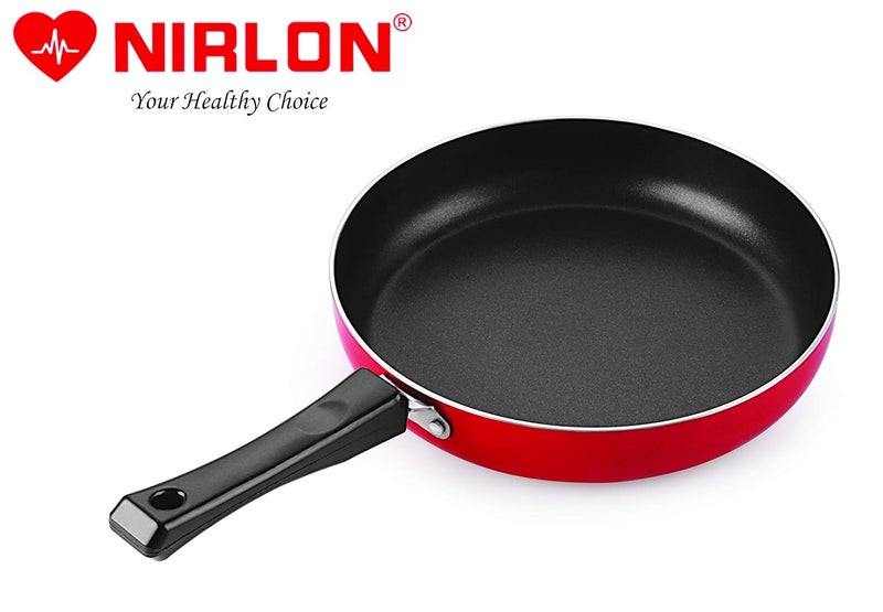 Nirlon Non Stick PFOA Free, Non-Toxic, Food Grade Quality Aluminium Fry Pan/Frying Pan/Pasta Pan 24cm Diameter with Steel Lid LPG Stove Compatible Only(26mm_Classic_FP12) - Image 4