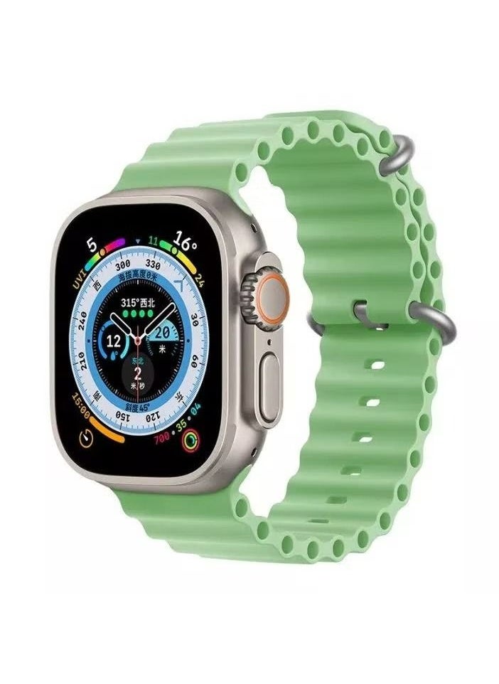 IAF - Ocean Silicon Band Watch Band Strap for Apple Watch Ultra 49mm/45mm/44mm/42mm Ocean Marine Green - Image 1
