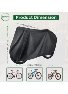 Topify TOPIFY Waterproof Bike Cover Heavy Duty Oxford Bicycle Cover with Double Stitching, XL for 1-3 Bikes Protection from UV Rain Snow Dust for Mountain Road Electric Bike Hybrid Outdoor  - Image 2
