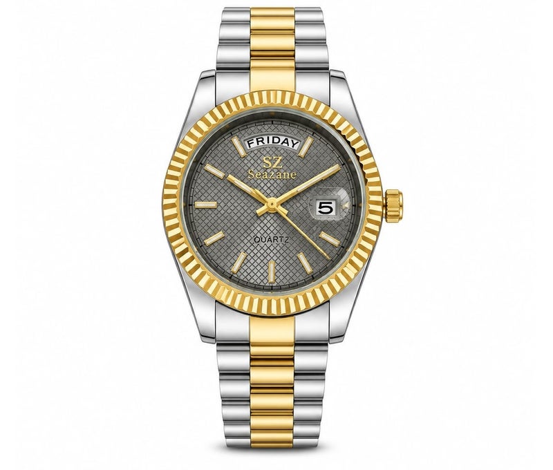 A classic men's wristwatch from the Seazone brand, with a design inspired by luxury watches.