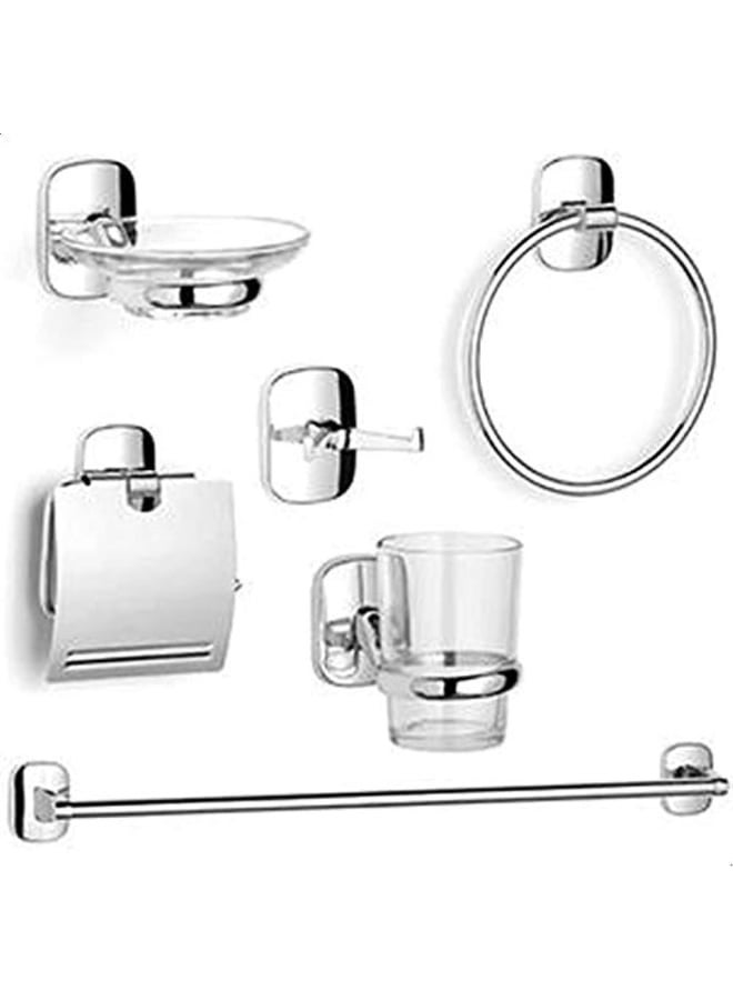 نور طقم إكسسوارات حمام مكون من 6 قطع من الكروم