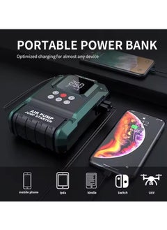 ماركة غير محددة منفاخ هواء محمول – 150 بي إس آي، شاشة رقمية، شحن USB، باور بنك للطوارئ للسيارات، الدراجات، والمعدات الرياضية  - Image 3