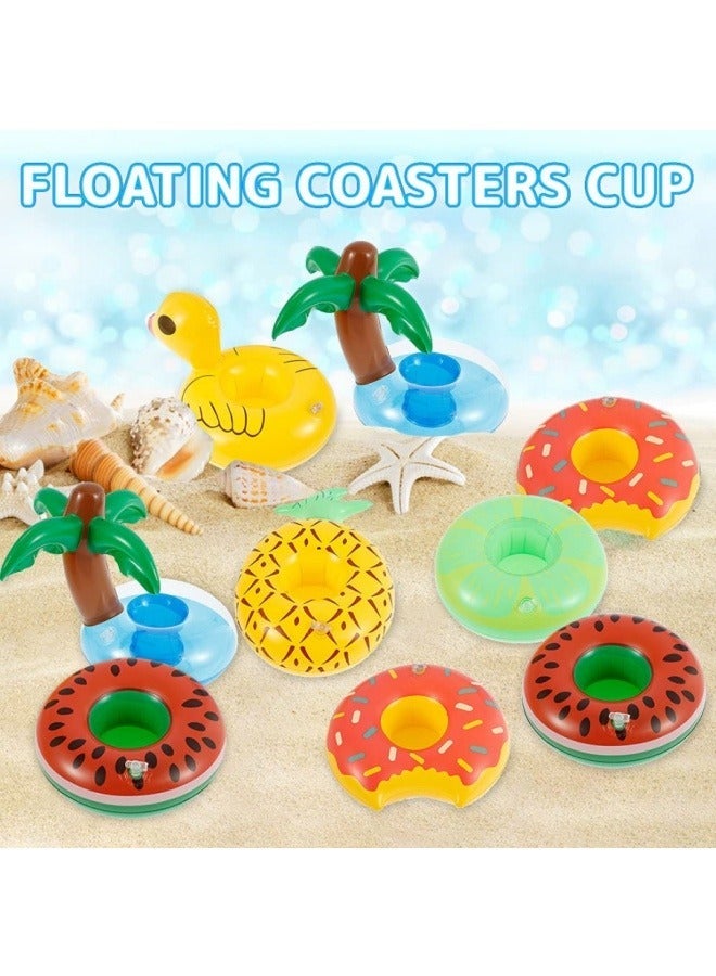 أفضل ذروة مجموعة حامل أكواب سباحة قابلة للنفخ متعددة الألوان مكونة من 16 قطعة مناسبة لحمام السباحة مقاس 25 سم - Image 5