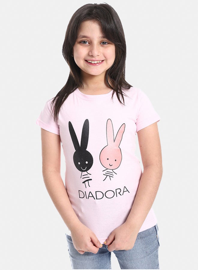 DIADORA Girls Cotton Printed T-Shirt - Image 2