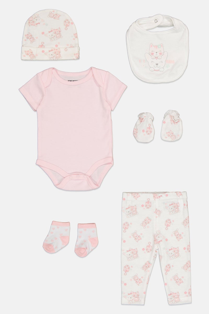 Joe Boxer Toddlers Girl 6 Pieces Baby Essentials Bodysuit And Pants Set, Multicolor - Image 2