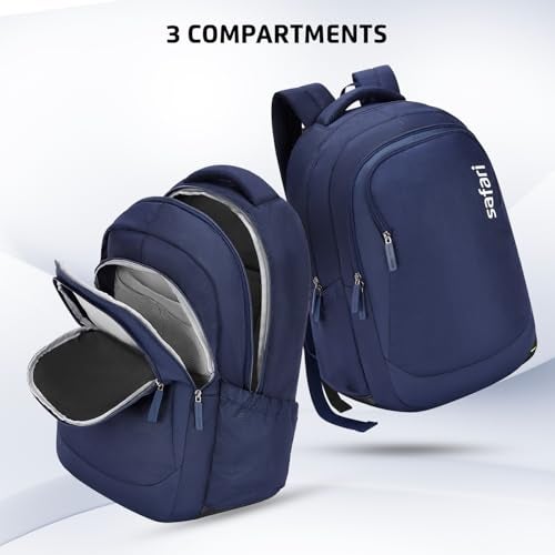 Safari Saga 32L Laptop Backpack Bag for Men and Women, Ideal for Office/School/College Boys and Girls, 2 Compartment Backpack with Front Pocket, Organizer & Bottle Holder, Color Navy - Image 4