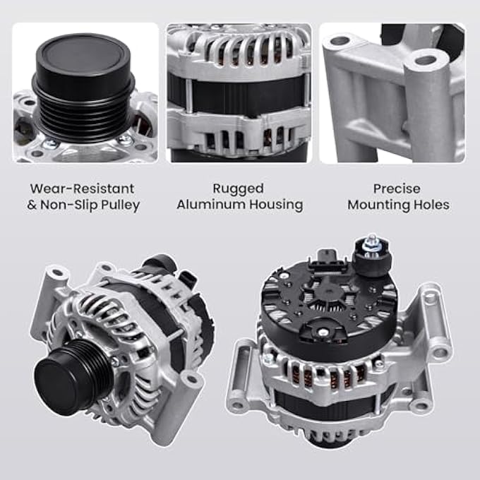 FuseRish 13506528 Alternator 130A Compatible with Chevy Malibu 2016-2020 1.5L and Cruze 2016-2019, 1.4L, 5-Groove Decoupler Pulley, Replace 44002N, A005TV0184ZC, 13534118, A005TV0181ZC,13513504 - Image 4