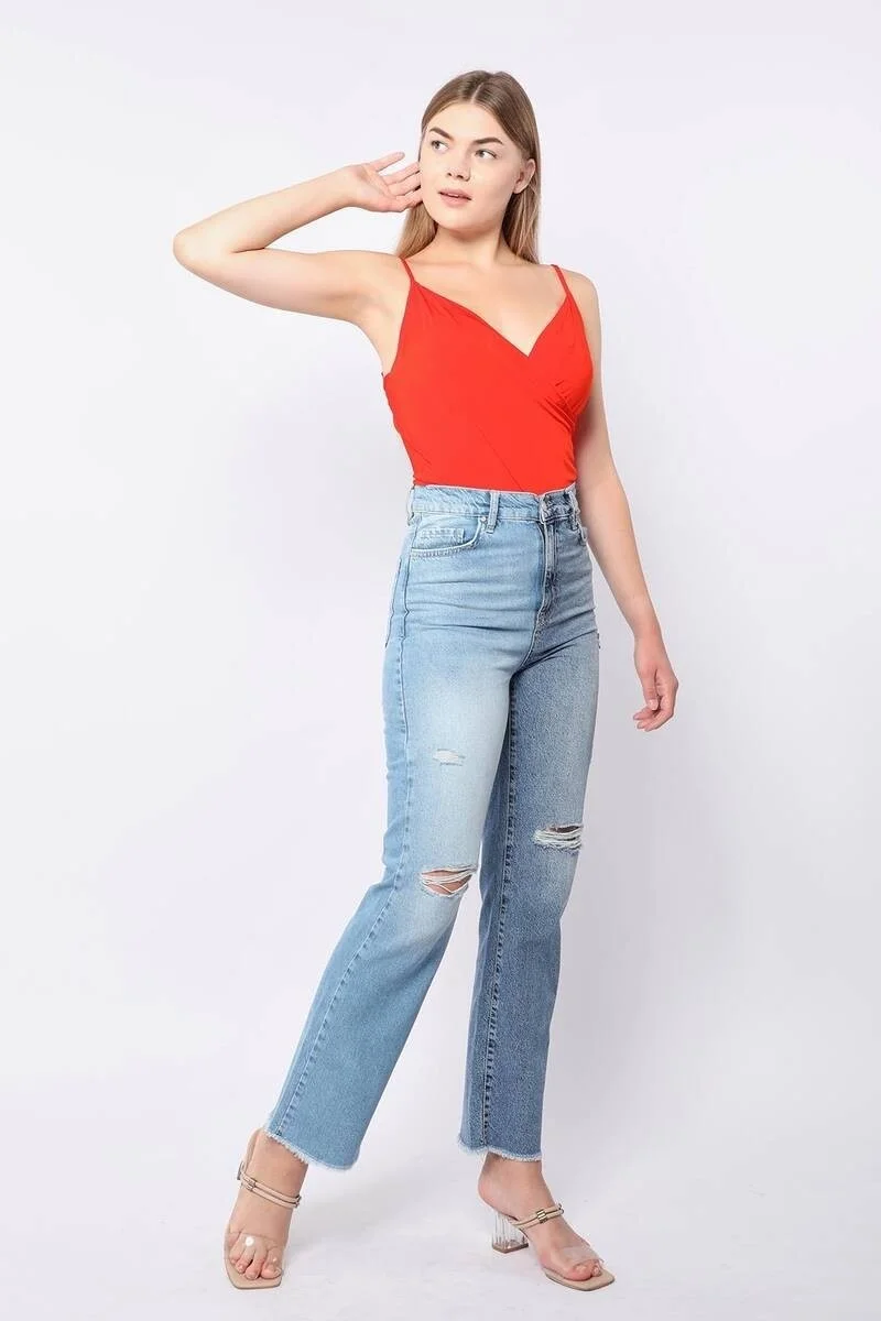 Banny Jeans Women's Series Ripped Double Washed Jeans