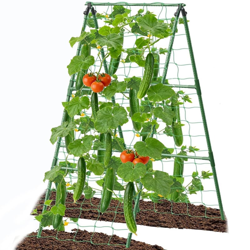 7Queen Cucumber Trellis Garden Trellis Arch Trellis, Tall Trellis for Climbing Plants Support Vegetable Peas Fruit Vine Outdoor A-Frame Trellis Suit for Small Plant not Heavy - Image 1