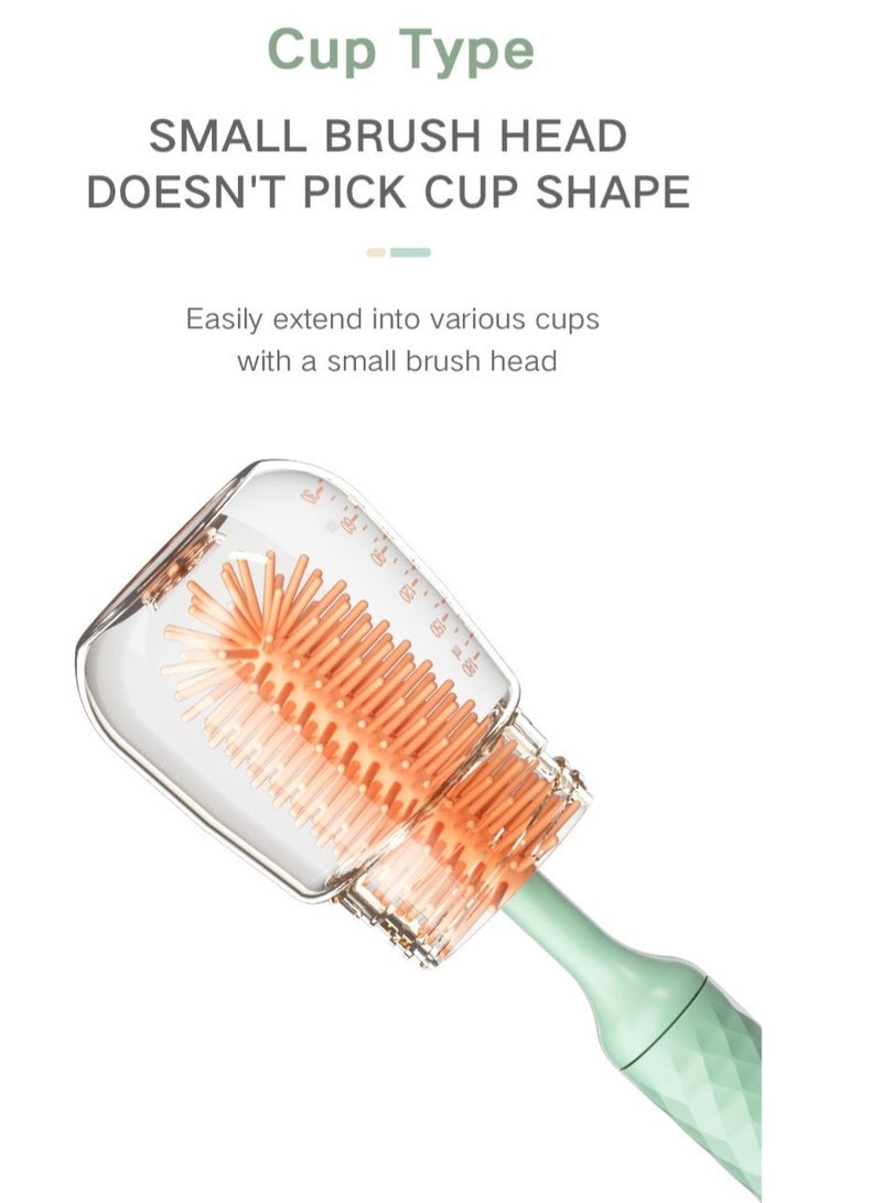 WALALLA Electric Silicone Bottle Brush, Rechargeable Baby Bottle Brush Set, Waterproof Bottle Cleaning Brush, Nipple Brush, Straw Cleaner Brush, Travel Baby Essentials Set with 360° Rotating Head - Image 3