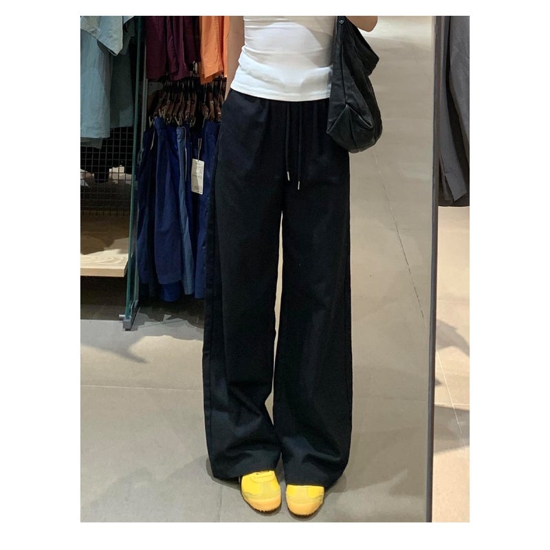 White Wide-Leg Pants For Women, New Loose Straight Denim Cotton-Linen Petite Summer Floor-Length Casual Pants - Image 3