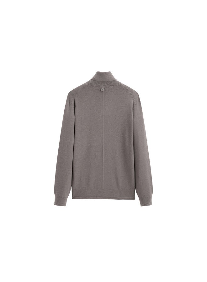 Waxbird Men's Slim Fit High Neck Solid Color Cashmere Blend Warm Knitwear Men's Sweater - Image 3