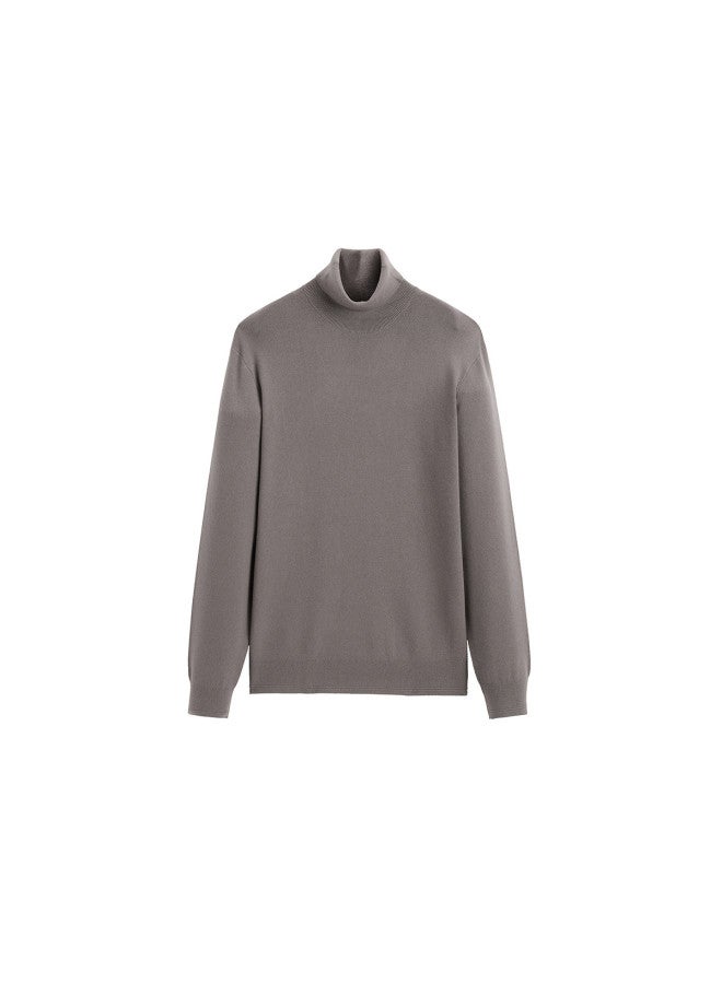 Waxbird Men's Slim Fit High Neck Solid Color Cashmere Blend Warm Knitwear Men's Sweater - Image 2