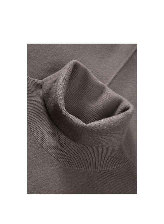 Waxbird Men's Slim Fit High Neck Solid Color Cashmere Blend Warm Knitwear Men's Sweater - Image 4
