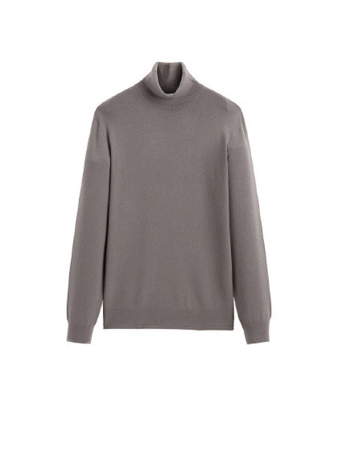 Waxbird Men's Slim Fit High Neck Solid Color Cashmere Blend Warm Knitwear Men's Sweater - Image 1