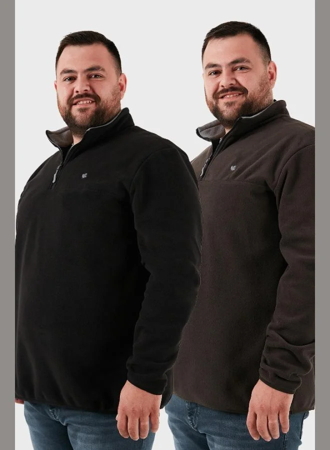 Buratti Regular Fit Anti-Pilling Plus Size Brushed Cold-Resistant 2-Pack Men's Fleece POLAR 5906001BS2