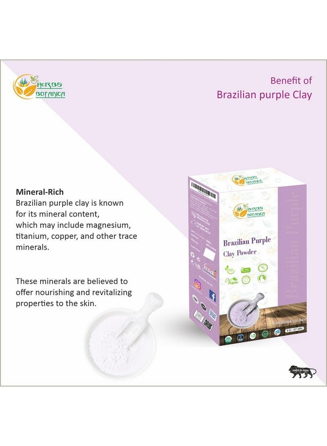 HERBS BOTANICA مسحوق الطين الأرجواني البرازيلي لتنظيف البشرة والشعر جمال طبيعي والعناية بالبشرة طين لصنع الصابون قناع تنظيف الوجه كرات الاستحمام غسول الجسم بحجم 8 أوقيات - Image 3