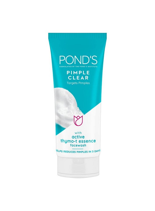 بوندس غسول الوجه POND's Pimple Clear، 100 جرام، لبشرة متوهجة، بتركيبة خلاصة Thymo-T النشطة، يساعد على تقليل ظهور البثور في 3 أيام، غسول الوجه يتحكم في الزيوت ويقلل الرؤوس السوداء - Image 1