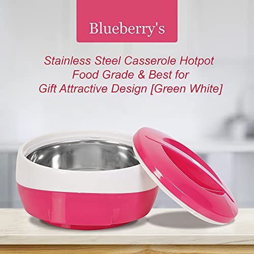 Blueberry's Wave Premium 2000 ML Inner Stainless Steel Casserole Hotpot | Food Grade [Purple White] - Image 3