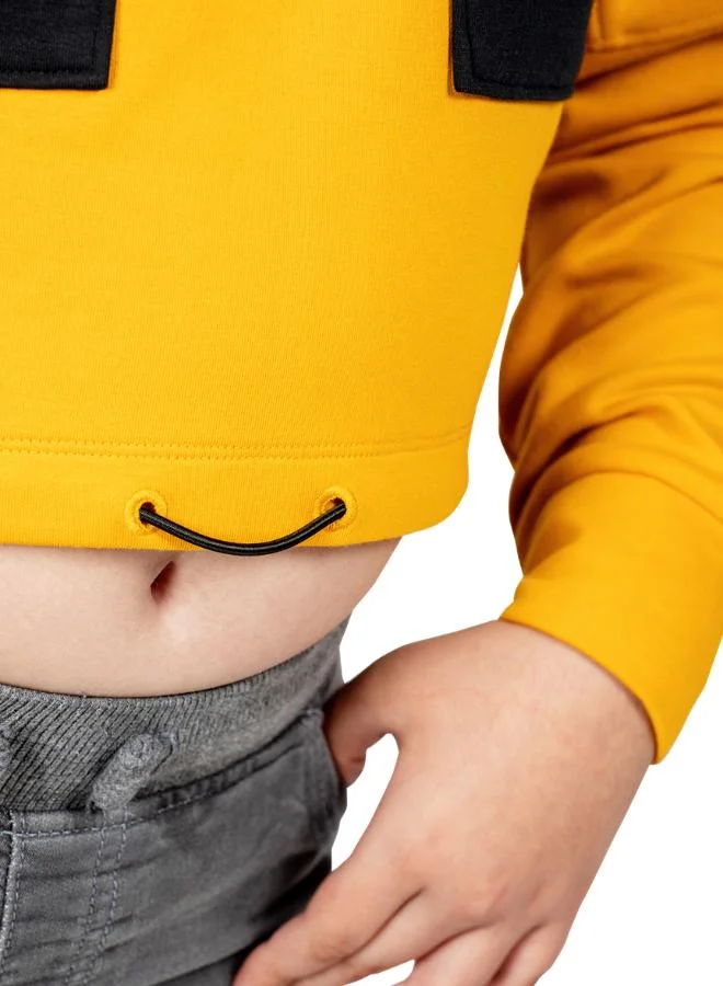 Zaecy Auric Yellow-Night Empyrean Black Girl's Cropped Sweatshirt for Women | Best Price UAE