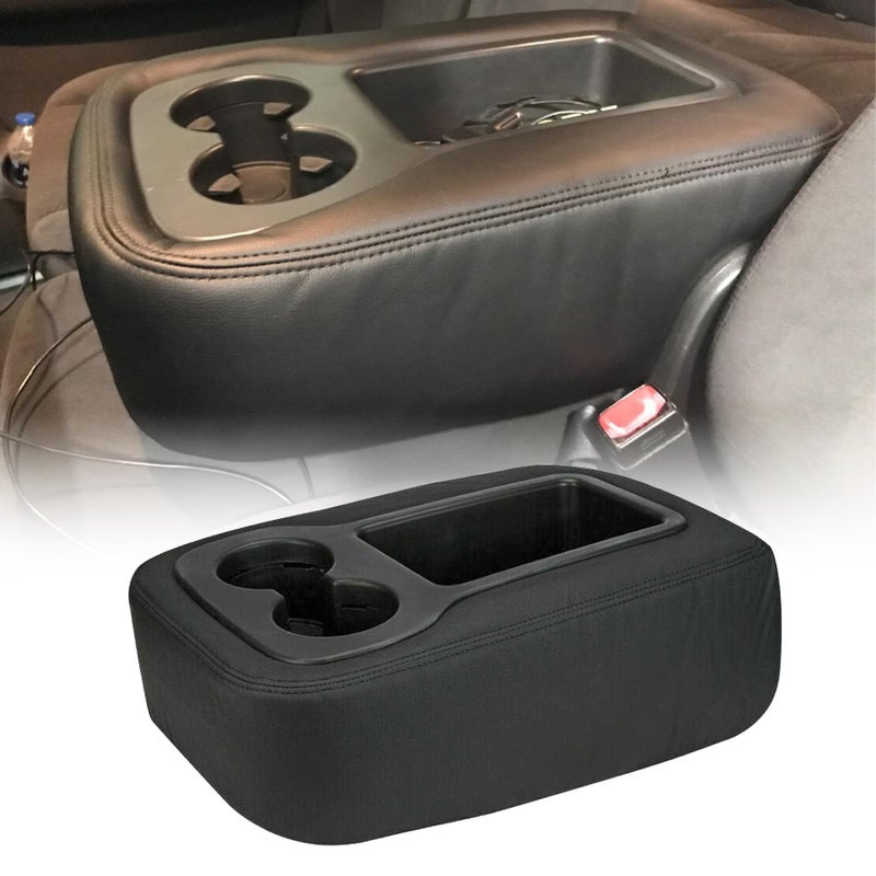 AOUTTUOA Armrest Console Jump Leather Seat Cover Compatible with Chevy Silverado GMC Yukon Sierra 2007 2008 2009 2010 2011 2012 2013 2014 Leather Part Only Leather Center Console Cover